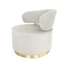 Poltrona Decorativa Florença Base Epóxi Fosco Veludo MQ Decor - Cinza Claro veludo - 1