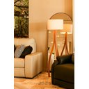 Ver imagem 1 de Luminária Coluna de Piso Ipanema Desmontável em Madeira com Cupula Algodão Cru