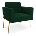 Ver imagem 3 de Namoradeira e Poltrona Pé de Ferro Dourado Elisa Bouclê Verde D03 - D'Rossi