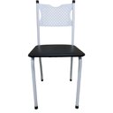Ver imagem 3 de Cadeira para Cozinha Mc Estrutura Branca com Assento Preto Medcombo