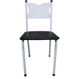 Cadeira para Cozinha Mc Estrutura Branca com Assento Preto Medcombo - 3