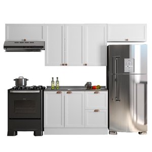 Cozinha Modulada Unna 4 Peças com Balcão 120cm Branco sem Tampo - Poliman Móveis