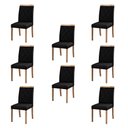 Ver imagem 1 de Kit 8 Cadeiras Decorativas Sala de Jantar Luxo Anita Facto Preto - Mozzelar