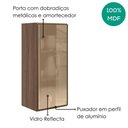 Ver imagem 4 de Armario Aereo 1 Porta Vidro MDF 40x90 cm Kali 1197761 Carvalho Toq Nicioli