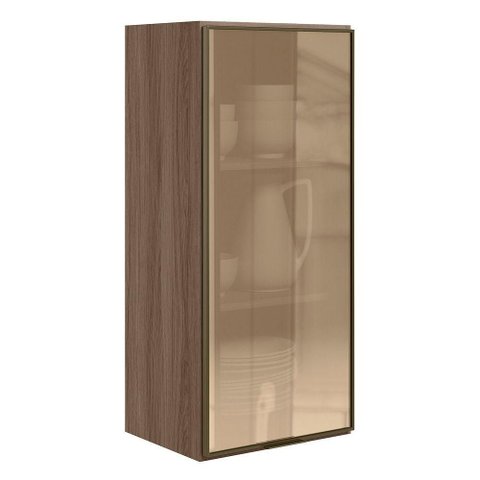 Armario Aereo 1 Porta Vidro MDF 40x90 cm Kali 1197761 Carvalho Toq Nicioli