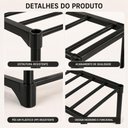 Ver imagem 4 de Organizador Sapatos 2 Prateleiras Preto 4 Pares Sapateira Ferro Quarto Closet Lavanderia