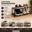 Ver imagem 7 de Organizador Sapatos 2 Prateleiras Preto 4 Pares Sapateira Ferro Quarto Closet Lavanderia