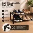 Ver imagem 2 de Organizador Sapatos 2 Prateleiras Preto 4 Pares Sapateira Ferro Quarto Closet Lavanderia