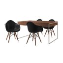 Ver imagem 6 de Mesa Jantar Industrial Amêndoa 137X90Cm Base Ferro Branco Com 4 Poltronas Pretas Ei Cor: Amendoa