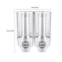Ver imagem 3 de Dispenser Duplo Acool Gel Sabonete Liquido Shampoo Higiene Loja Comercio Maos Shopping Banheiro Idea