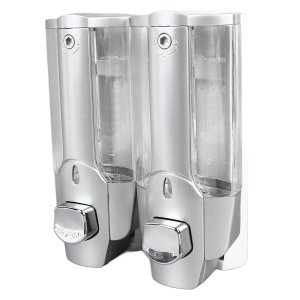 Dispenser Duplo Acool Gel Sabonete Liquido Shampoo Higiene Loja Comercio Maos Shopping Banheiro Idea