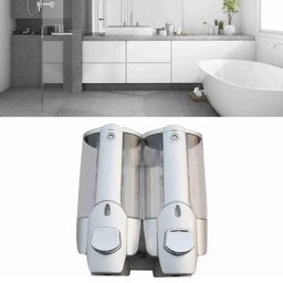 Dispenser Duplo Acool Gel Sabonete Liquido Shampoo Higiene Loja Comercio Maos Shopping Banheiro Idea - 4