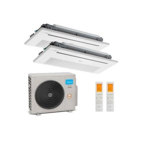 Ar Condicionado Multi-split Inverter 18.000 Btu Cassete 1 Via (2x Evap 12.000) Qf 220v R-410 38mbmba