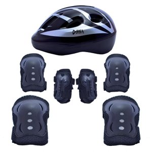 Kit de Proteção Radical C/ Capacete Tam. M Preto Bel Sports