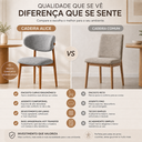 Ver imagem 6 de Cadeira de Jantar Alice Estofada Base Amadeirada Cor Cinza para Sala de Jantar e Cozinha