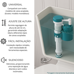 Torre de Entrada Universal com Boia para Caixa Acoplada - 2