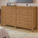 Ver imagem 1 de Cômoda Maggiore 6 Gavetas Amêndoa Clean - Móveis Lopas