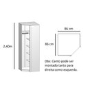 Ver imagem 3 de Guarda-roupa Modular 1 Porta Canto 240cmx86cm Trend Mdf Altezza
