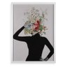 Quadro Dona Flor - Colagem Feminina Floral 24x18cm:moldura Branca - 1