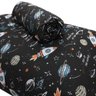 Jogo de Cama Solteiro Portallar Malha Misto Estampado Space Fun 2 Pçs com Elástico Preto - 4