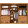 Guarda Roupa 6 Portas 4 Portas Ripadas Potente com Ripado 100% Mdf Peroba - Móveis Europa - 3