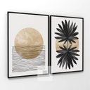 Ver imagem 1 de Quadro Abstrato Duo Padrões Modernos Decorativo em Canvas