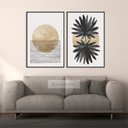 Ver imagem 2 de Quadro Abstrato Duo Padrões Modernos Decorativo em Canvas