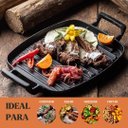 Ver imagem 3 de Chapa Grill Retangular Ferro 30x24x7cm Alça de Ferro – Panela Mineira