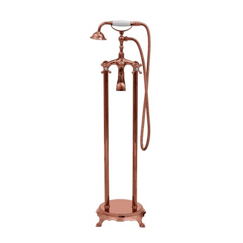 Misturador Monocomando De Piso Para Banheira Itinga Pingoo.casa - Dourado Rose