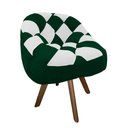 Ver imagem 2 de Poltrona Paloma Escritório Sala Giratória Madeira Suede Verde e Suede Branco - Dominic Decor