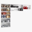 Ver imagem 2 de Cozinha De Aço Compacta Topázio 11 Portas 6 Prateleiras com Vidro Branco - Telasul