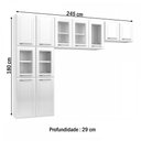 Ver imagem 3 de Cozinha De Aço Compacta Topázio 11 Portas 6 Prateleiras com Vidro Branco - Telasul