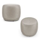 Ver imagem 1 de Kit 02 Puffs Decorativos Orgânicos Molly Redondo Veludo Bege - Desk Design
