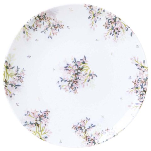 Conjunto 12 Pratos Sobremesa 19cm Tramontina Fogli Porcelana Mesa Posta Confeitaria Padaria