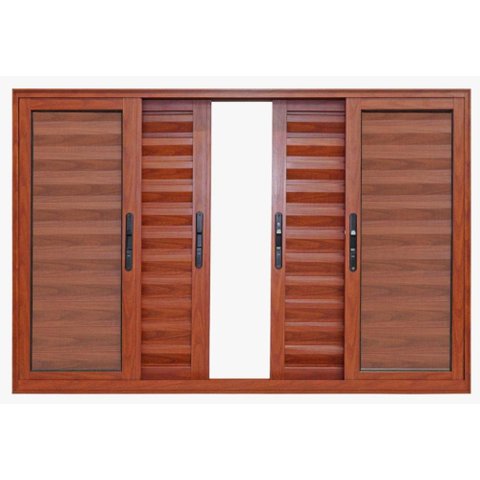 Janela de alumínio veneziana 06 folhas madeira max - 100X100