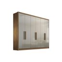 Ver imagem 1 de Modulado de Quarto Guarda Roupa Rizon C/ 6 Portas e 6 Gavetas Freijo Cumaru C/ Fendi - Novo