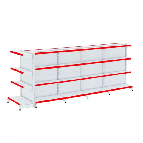 Gondola Centro 137 Fit Ate 4 Metros 1 Ponta Branco 36b Pe Vermelho