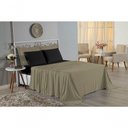 Ver imagem 4 de Jogo de Cama Casal Viúva Nobre 4 Peças Malha 100% Algodão - Avelã / Preto