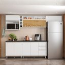 Ver imagem 1 de Cozinha Modulada Evidence 6 Peças com Aéreo de 120cm com Vidro Reflex Poliman Móveis