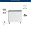Ver imagem 5 de Cozinha Modulada Evidence 6 Peças com Aéreo de 120cm com Vidro Reflex Poliman Móveis