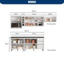 Ver imagem 3 de Cozinha Modulada Evidence 6 Peças com Aéreo de 120cm com Vidro Reflex Poliman Móveis