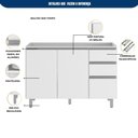 Ver imagem 4 de Cozinha Modulada Evidence 6 Peças com Aéreo de 120cm com Vidro Reflex Poliman Móveis