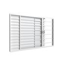 Ver imagem 1 de Janela Veneziana 3 Folhas Grade Horizontal em Alumínio Branco Vidro Liso Incolor – 1,20 x1,00 x 7cm