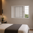 Ver imagem 3 de Janela Veneziana 3 Folhas Grade Horizontal em Alumínio Branco Vidro Liso Incolor – 1,20 x1,00 x 7cm