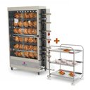 Ver imagem 1 de Assador de Frango Gás 6 Espetos Tubular Pr-634 Progás + Carrinho Inox Imeca Bivolt