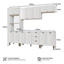 Ver imagem 3 de Cozinha Modulada Aurora Completa 260cm Clássica Provençal Cor:branco