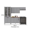 Ver imagem 4 de Cozinha Completa Bariloche 12 Portas 2 Gavetas com Vidro 100% MDF 6225.127 Titânio Fosco - Indékes