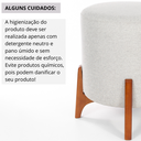 Ver imagem 6 de Puff Belluno Decorativo Tecido Linho Banqueta Redondo Pés de Madeira Maciça