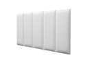 Ver imagem 1 de Placas Cabeceira Modulada Adesiva Solteiro Estofada 100cm x 60cm Kit 5 Placas - Courino Branco