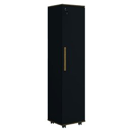 Armário Multiuso para Quarto com Chave e Rodízios 1 Porta Lune Preto J&a - 1